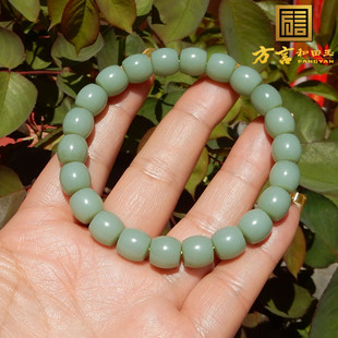 亏爆了方言俄料老料特色高冰高细粉青猫眼碧玉卡10mm老型珠手串X1