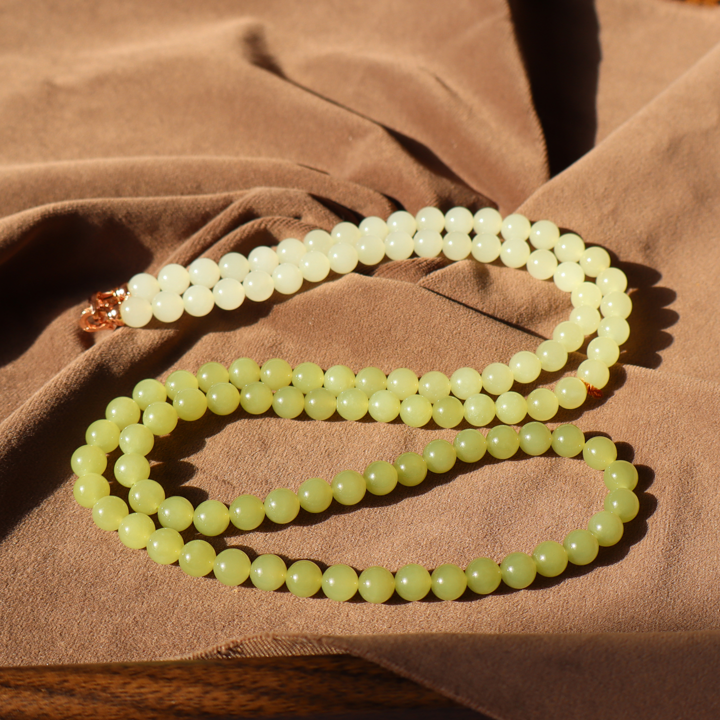 新疆且末黄口料渐变8mm108颗项链