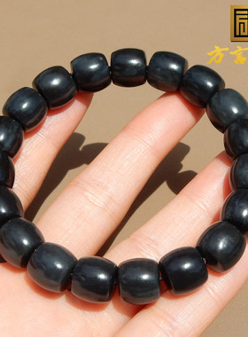 方言墨玉籽料12mm老型珠手串