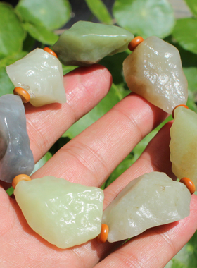 糖玉戈壁料柚子皮原石手串