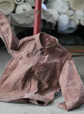 靛DIAN 柿染男款衬衣 重水洗效果 旧感复古风