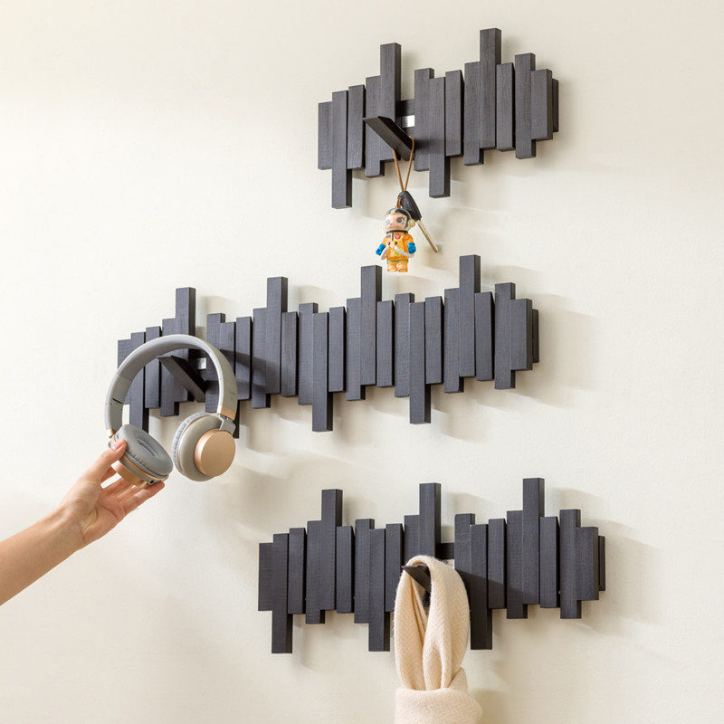 钢琴键挂衣架墙上壁挂衣钩卧室玄关入户门后置物创意衣帽架免打孔