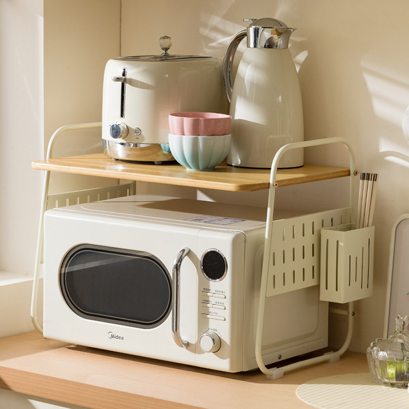 原木奶油风厨房微波炉置物架家用烤箱架子台面桌面电饭煲收纳架子,厨房/烹饪用具,厨房置物架/置物柜/角架,淘宝优惠券,粉丝福利购,淘宝优惠卷