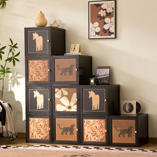 收纳柜子置物柜家用桌下零食客厅杂物储物房间多层卧室整理架简易