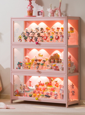 手办展示柜盲盒透明收纳盒家用模型玩具娃娃公仔立牌防尘陈列架子