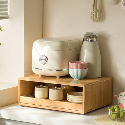 厨房置物架台面分层咖啡机电饭煲微波炉架子多功能桌面抽拉收纳柜