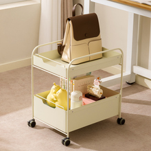 书包置物架家用多层桌下滑轮柜放书本零食收纳架可移动厨房小推车