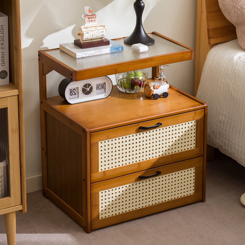 床头柜置物架小型家用卧室简易储物柜一体出租房用床边收纳放置柜