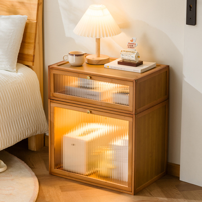 床头柜置物架小型柜子简约现代实木卧室出租房收纳柜家用儿童简易