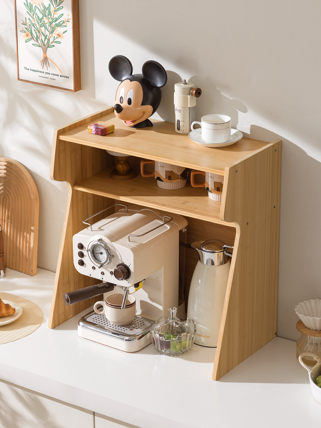 桌面置物架多层咖啡机收纳架宿舍卧室厨房杯架整理架水吧台餐边柜