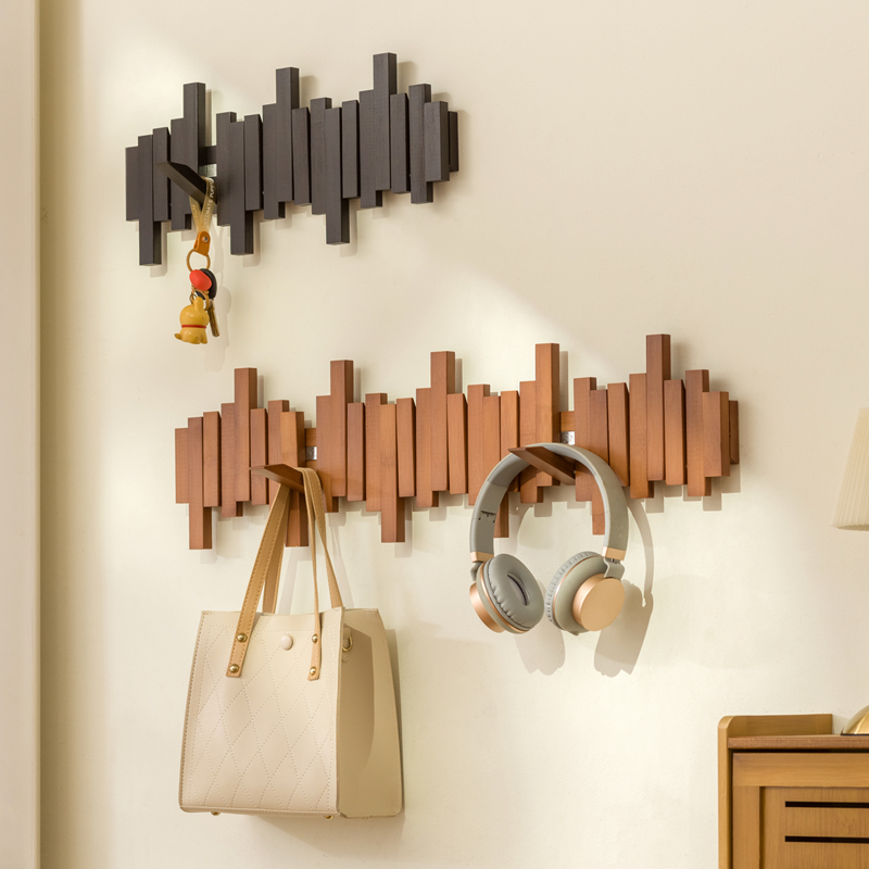 钢琴键挂衣架墙上壁挂衣钩卧室玄关入户门后置物创意衣帽架免打孔