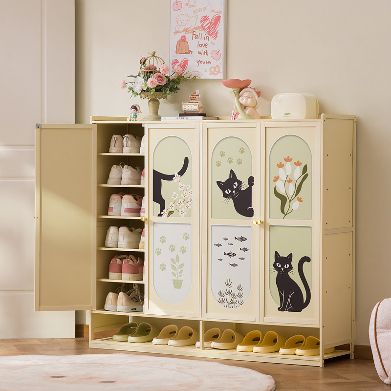 鞋柜家用2025新款入户门口过道多层简易好看鞋架中古风玄关收纳柜,住宅家具,鞋柜,淘宝优惠券,粉丝福利购,淘宝优惠卷