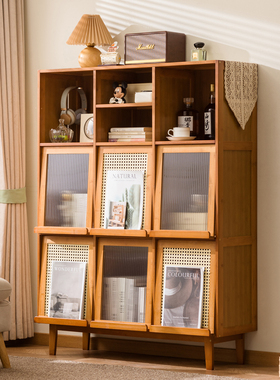 格子柜书架落地置物架杂志儿童绘本收纳柜储物矮柜子靠墙展示书柜