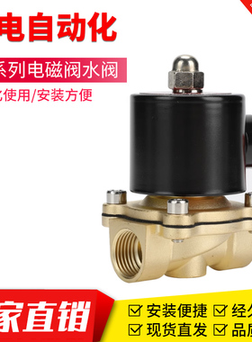 常闭电磁阀水阀2W160-15/20常开不锈钢耐腐蚀开关阀DN25气阀AC220