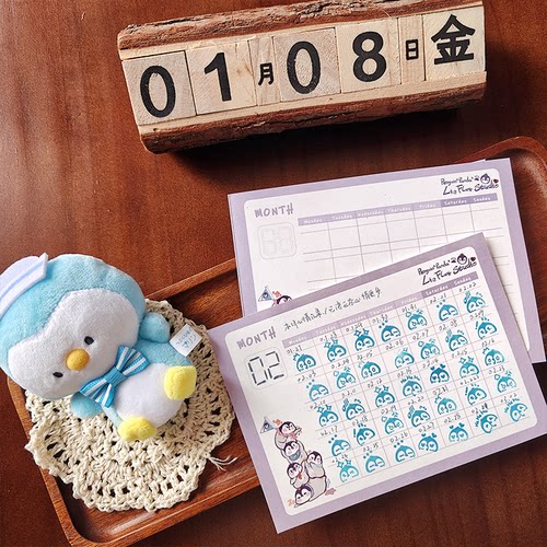 原创小企鹅月计划打卡便签