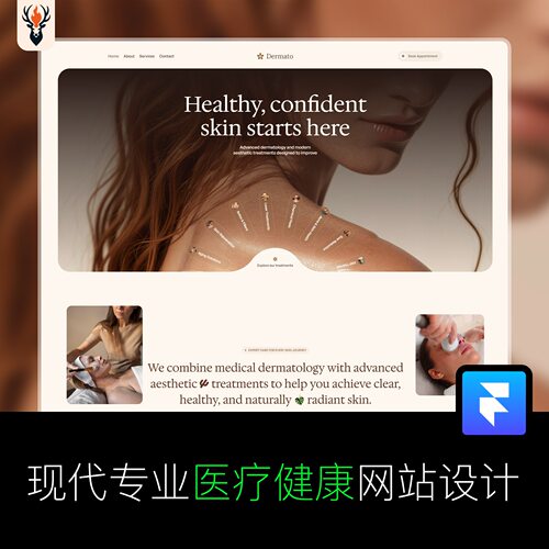 现代专业医疗健康网站设计 Framer网站模板 可编辑源文件