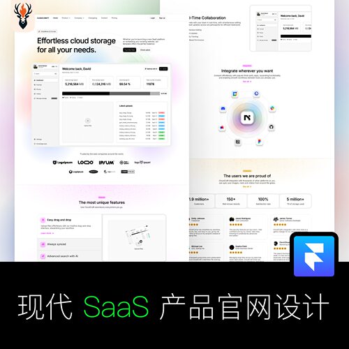 现代 SaaS 产品官网设计 Framer网站模板 可编辑源文件