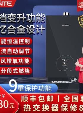 德恩特16升下鼓式风机家用燃气热水器P600D16X变频恒温直流强排式