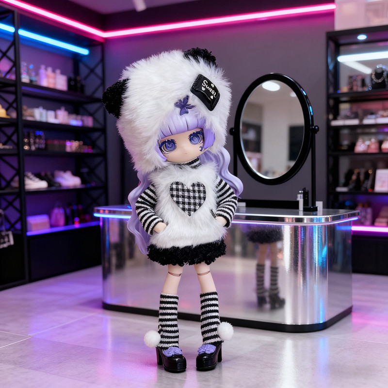 秋冬8分bjd娃衣服12分ob11潘妮邦倪兔阿巳体可动人偶毛绒套装裙