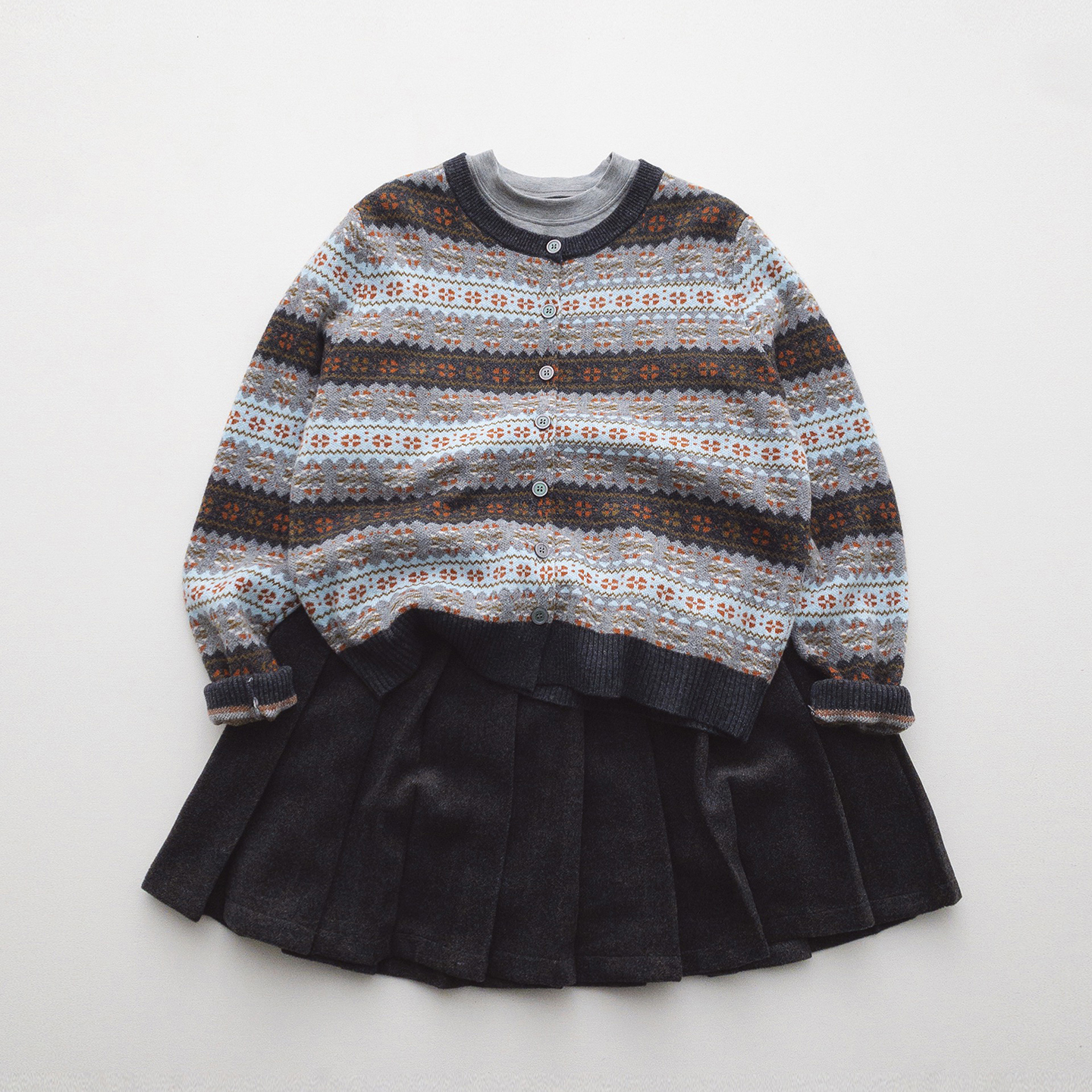 费尔岛毛衣开衫 经典版型复古少女针织上衣外套