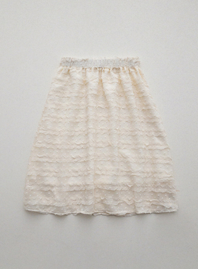 法式温柔少女层层花边莎莎蛋糕半身裙日系水玉植绒波点中裙