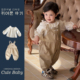 新品 衬衫 女宝宝背带裤 2026年春款 套装 周岁甜美可爱长袖 三件套童装