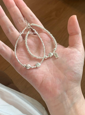 s925银小猫爱上鱼碎银盘缠重工手串手链