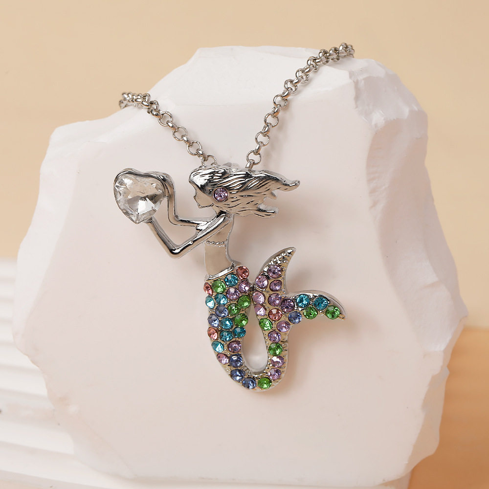 亚马逊芭蕾舞女孩美人鱼花仙子项链儿童吊坠卡通礼物创意首饰现货