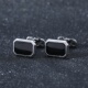 口cufflinks 欧美新品 袖 简约商务几何黑色宝石袖 钉外贸袖 扣法式