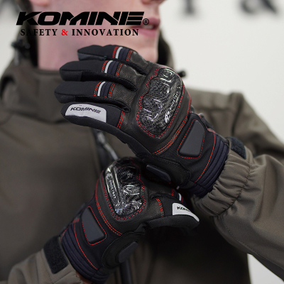 KOMINE冬季防水碳纤维骑士手套