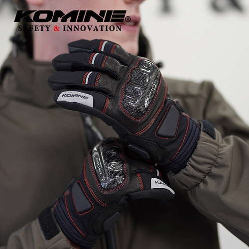 KOMINE冬季防水碳纤维骑士手套