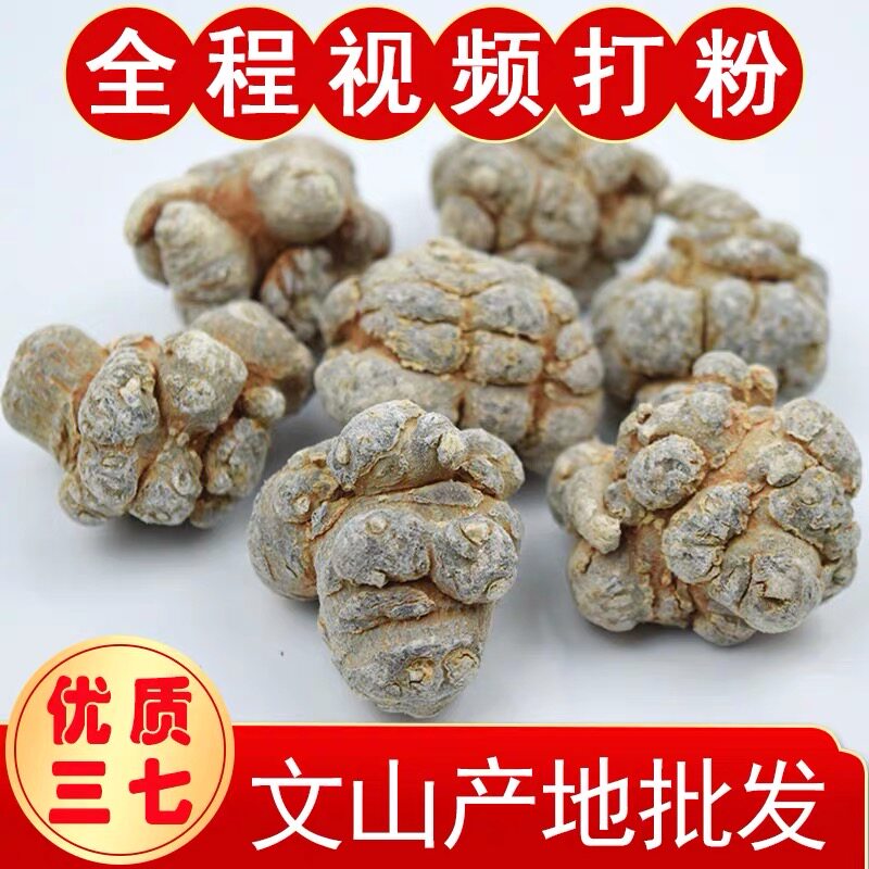 正宗云南文山春三七特级20头30头不是野生田七滑头无剪口批发正品
