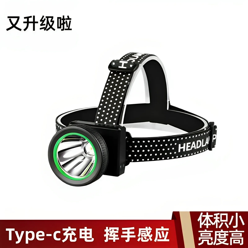 感应头灯led强光充电户外头灯
