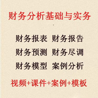 财务分析基础与实务视频 财务分刻录盘个性化服务