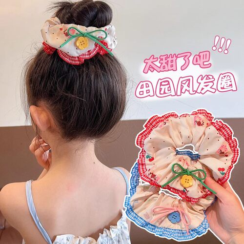 蕾丝边大肠发圈女春季扎头发绳