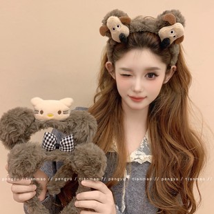 可爱狗狗发箍超萌大眼睛毛球少女2025秋冬季新款洗脸头箍发卡头饰