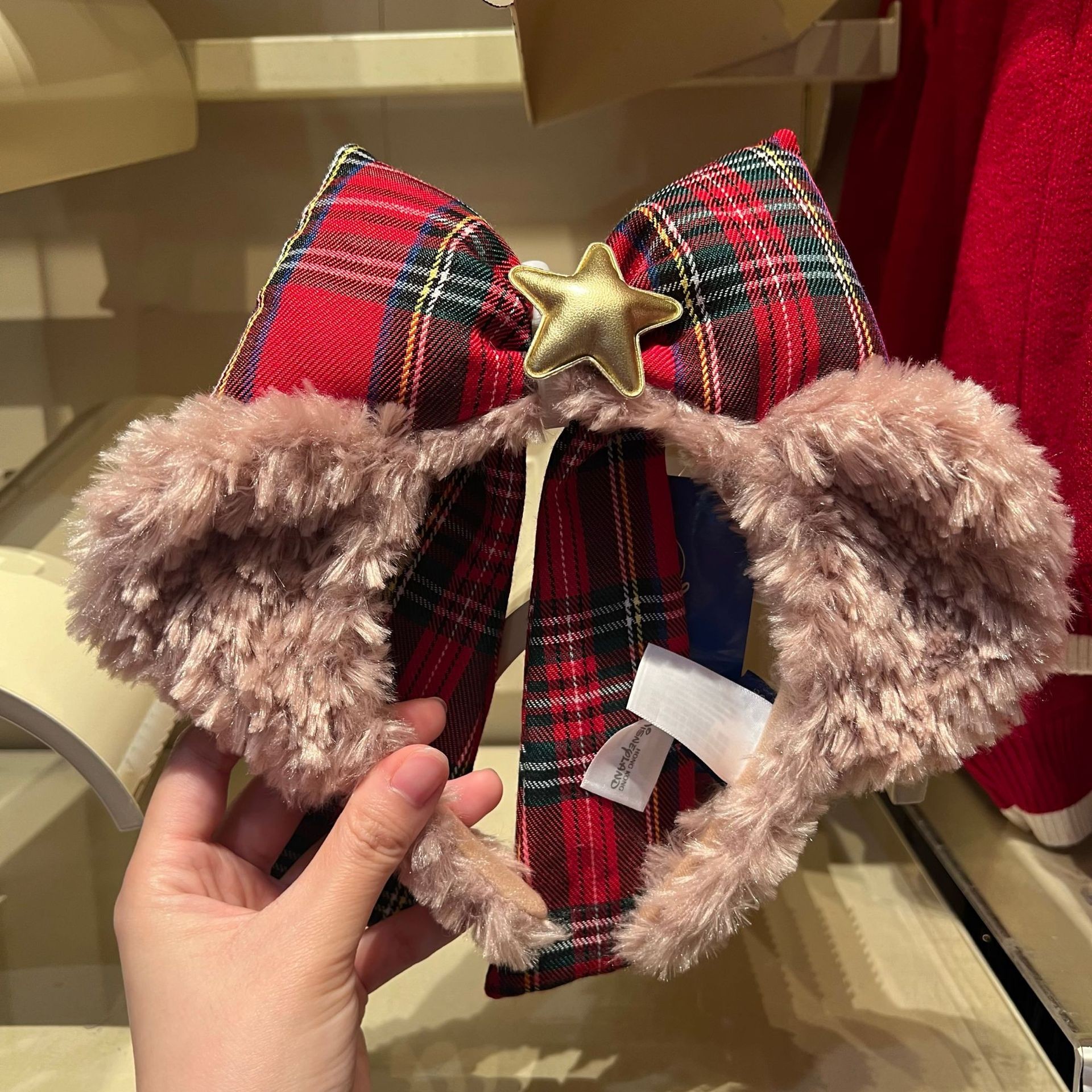 2024达菲熊发箍子卡通可爱圣诞帽子姜饼人造型毛绒头箍拍照发饰女