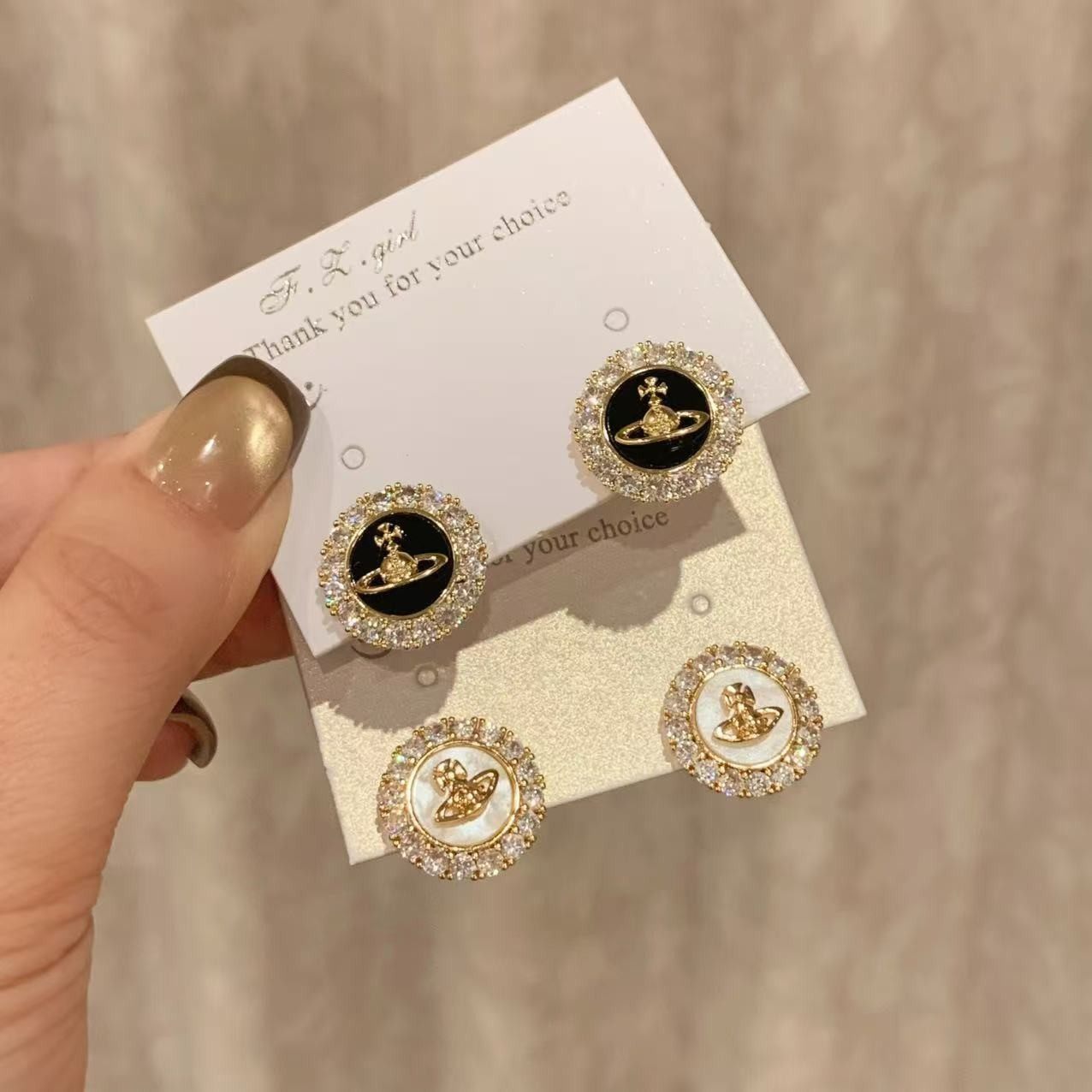 法式轻奢圆形西太后耳钉小香风s925银针精致时尚高级感名媛风耳环