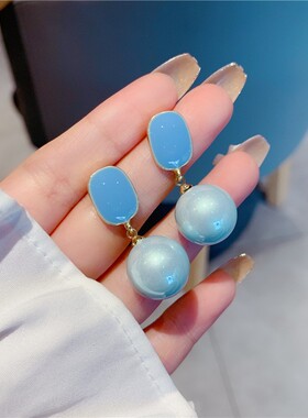 韩国气质名媛大珍珠耳环2026年新款潮网红个性百搭耳坠耳饰女