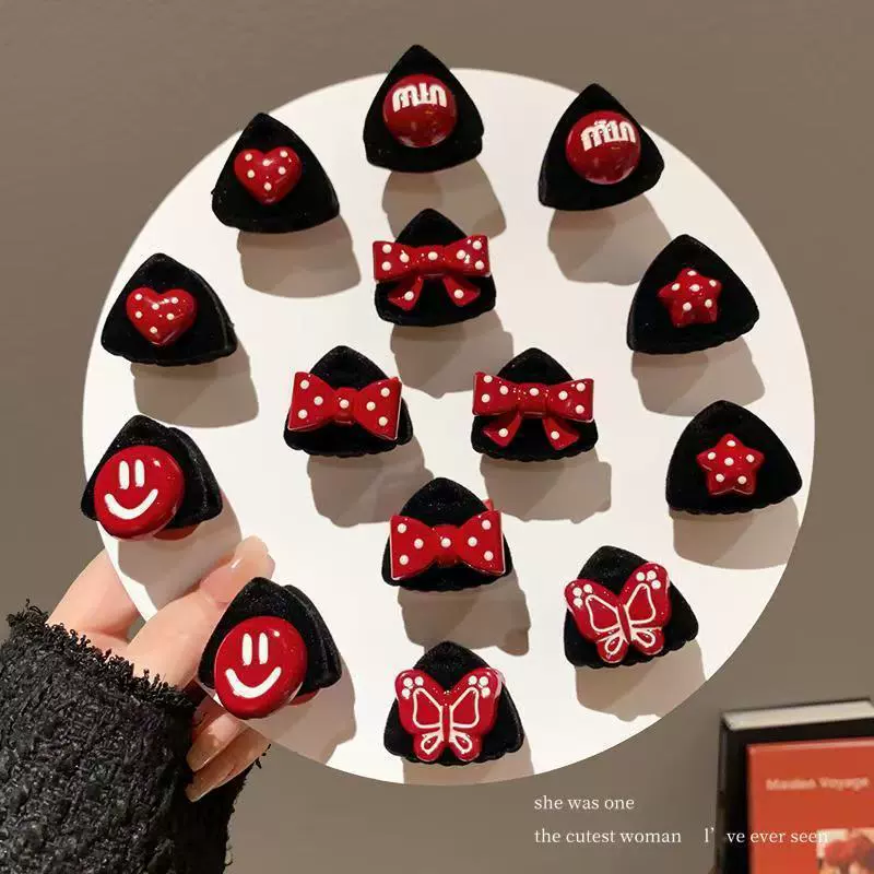 一对装安可拉红儿童猫耳朵抓夹