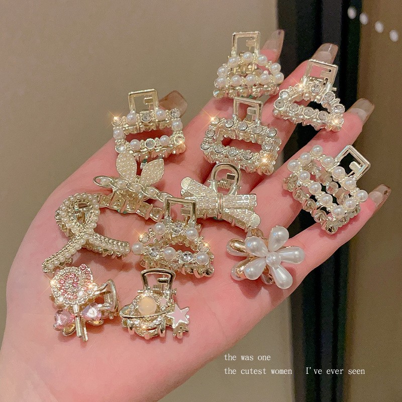 洋气适合发量少短发半扎发发夹女后脑勺小号抓夹碎发夹子头饰发卡