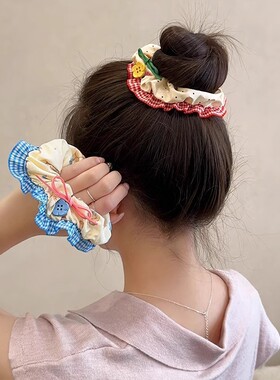 蕾丝边大肠发圈女春季扎头发绳