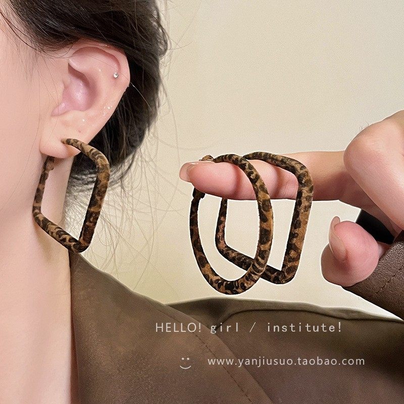 秋冬复古豹纹圆圈耳环女2025新款爆款时髦夸张耳圈高级感气质耳饰,饰品/流行首饰/时尚饰品新,耳环,淘宝优惠券,粉丝福利购,淘宝优惠卷