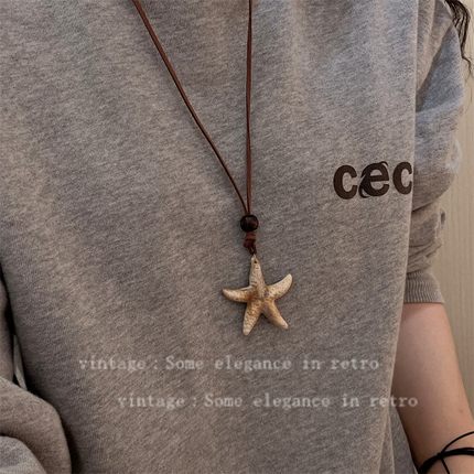 海星项链女2025新款日常百搭长款挂脖卫衣毛衣链小众设计感吊坠