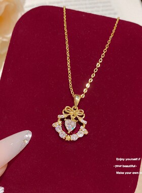 在逃公主蝴蝶结锁骨链优雅百搭