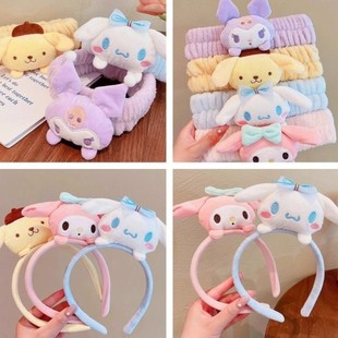 卡通手腕带毛绒发箍洗脸发带女洗脸敷面膜束发带发饰头箍头饰批发
