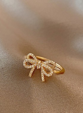 韩系轻奢小众铜锆石可调女戒