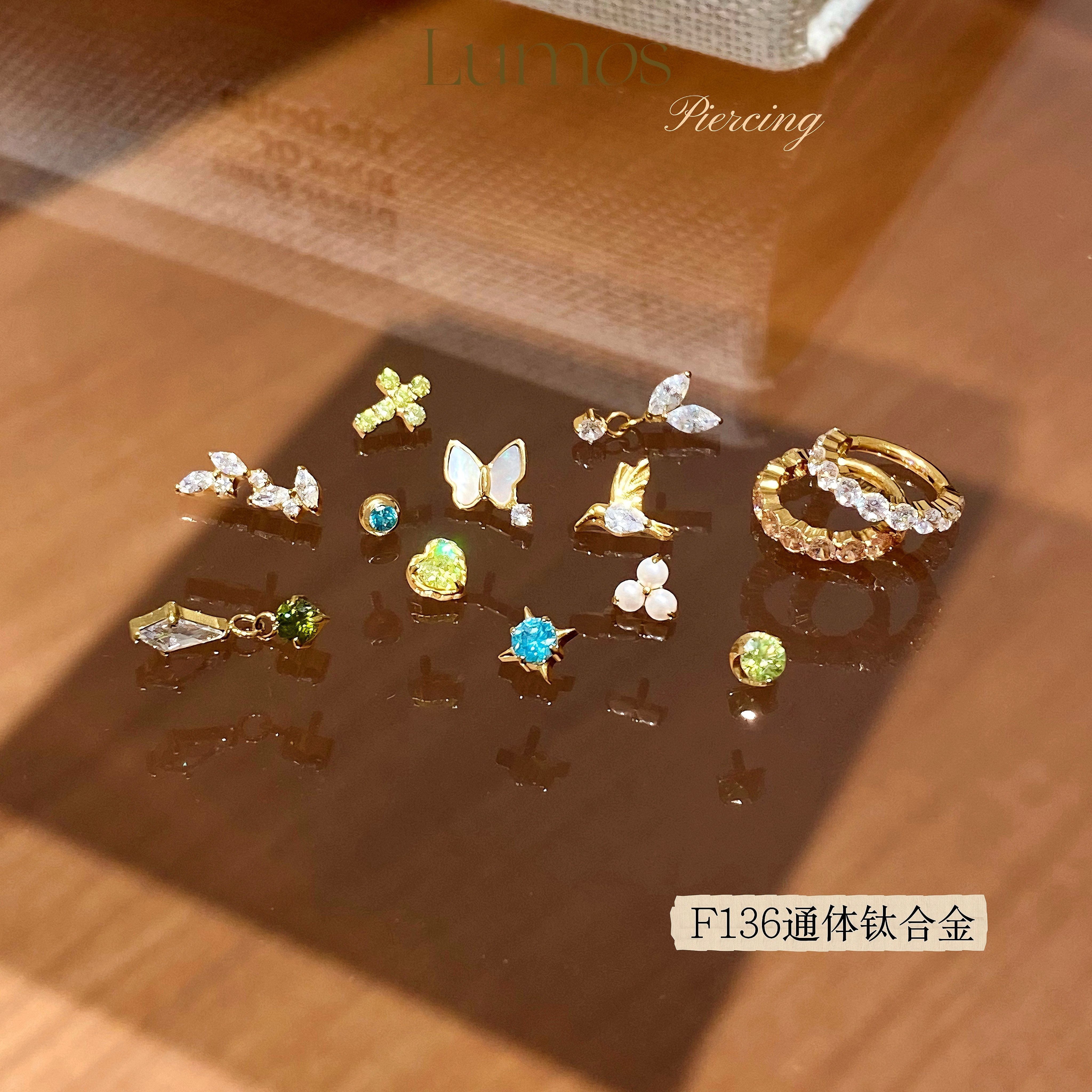 Lumos Spring系列F136内螺旋医用钛合金耳钉耳骨钉养耳洞耳圈