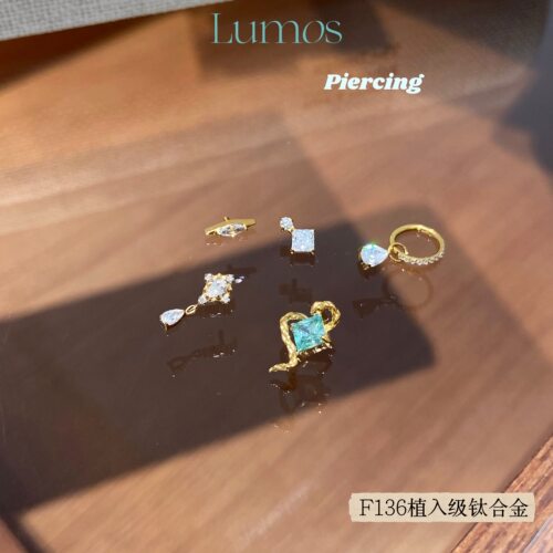 Lumos 灵蛇薄荷 设计感F136内螺旋钛合金耳钉耳骨钉养耳洞 T135