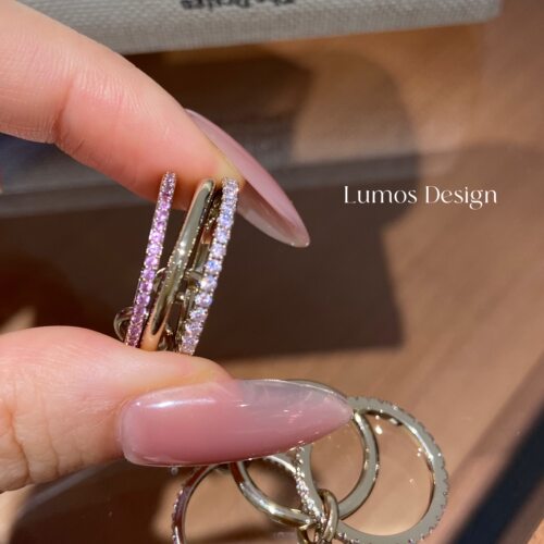 Lumos 丝绒焦糖 咖啡金粉色三层设计感百搭戒指小众设计女 R012